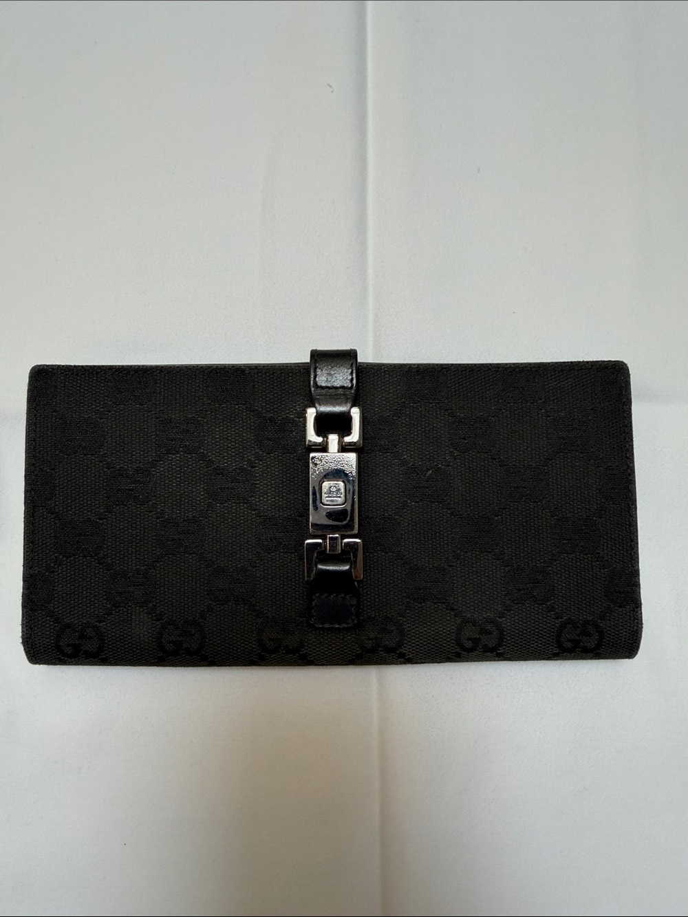 Gucci Jackie GG Canvas Continental Long Wallet – Black